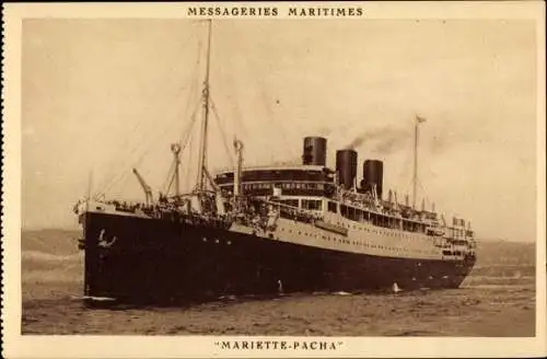 Ak Schiff Mariette-Pacha, Messageries Maritimes