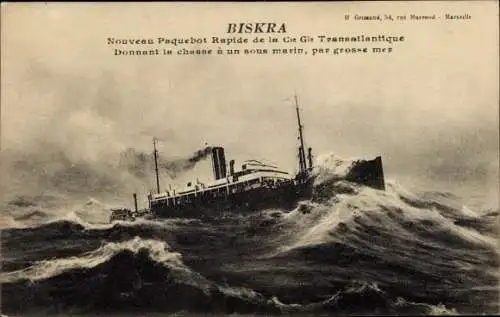 Ak Paquebot Biskra, Compagnie Générale Transatlantique