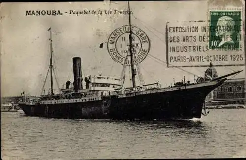 Ak Fracht-Schiff MS Manouba, im Hafen von Marseille Bouches du Rhône