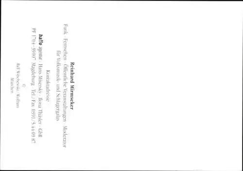 Ak Moderator Reinhard Mirmseker, Portrait, Autogramm