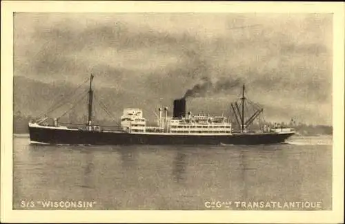 Ak Schiff SS Wisconsin, Compagnie Générale Transatlantique