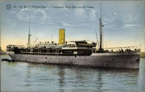 Ak SS Thysville, Belgische Seefahrtsgesellschaft des Kongo