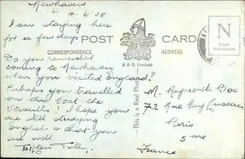 Ak Newhaven, Hafen, Dampfpassagierfähre SS Versailles