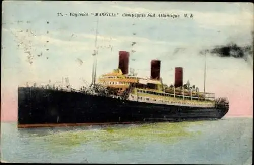 Ak Paquebot Massilia, Compagnie Sud-Atlantique