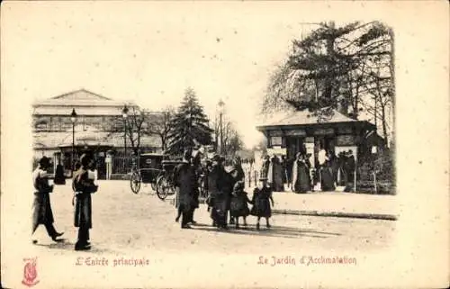 Ak Paris XVI, Jardin d'Acclimatation, Entrée principale