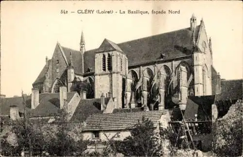 Ak Cléry Loiret,  Loiret, Basilika, Nordfassade