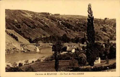 Ak Roanne Loire, Le Pont de Villerest