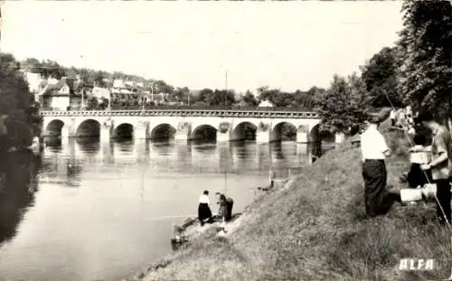 Ak Meulan en Yvelines, Gesamtansicht, Brücke