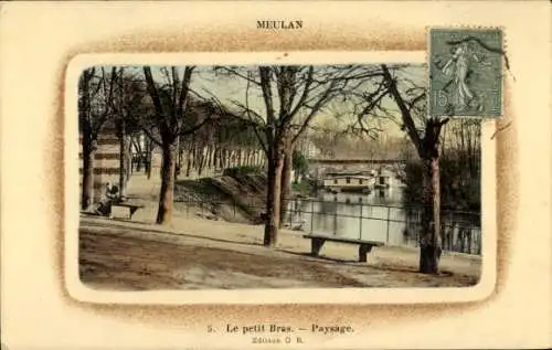 Ak Meulan en Yvelines, Le petit Bras, Paysage