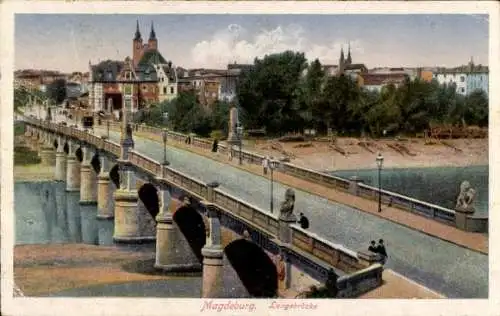 Ak Magdeburg an der Elbe, Magdeburg. Langebrücke