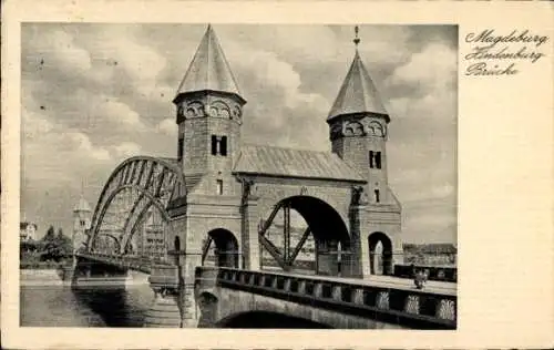 Ak Magdeburg an der Elbe,  Hindenburgbrücke