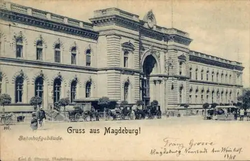 Ak Magdeburg an der Elbe, Bahnhof Magdeburg