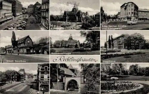 Ak Recklinghausen im Ruhrgebiet, Rathaus, Ecke Herner Straße und Konigswall