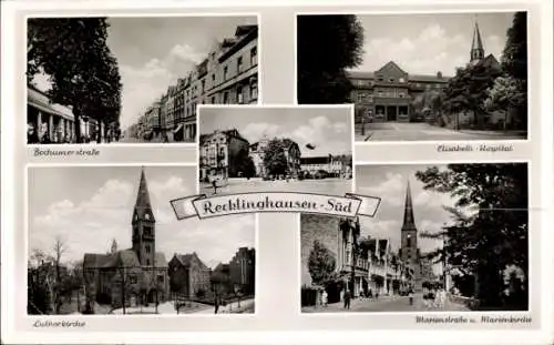 Ak Recklinghausen im Ruhrgebiet, Bochumerstraße, Lutherkirche, Elisabeth Hospital