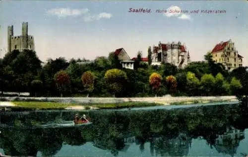 Ak Saalfeld an der Saale Thüringen, Saalfeld. Hohe Schwarm und Kitzerstein