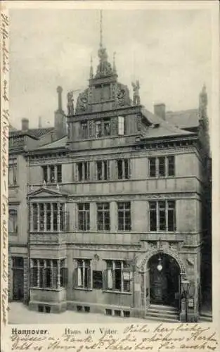 Ak Hannover in Niedersachsen, Bismarckdenkmal, Haus der Väter