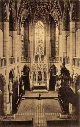 Ak Lutherstadt Wittenberg, Altar, Statuen, Kirchenbänke, Fenster