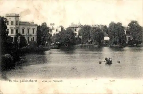 Ak Hamburg Nord Uhlenhorst, Villen am Feenteich