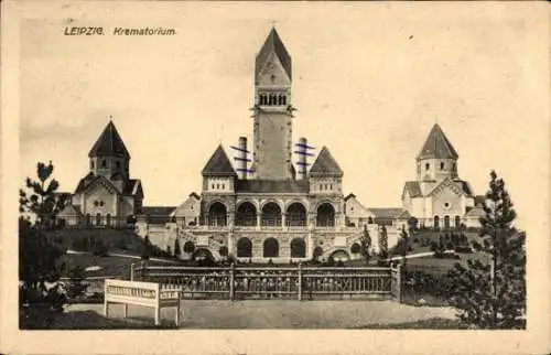 Ak Leipzig in Sachsen, Krematorium