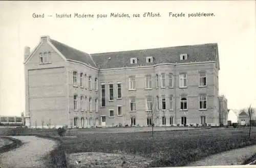 Ak Gand Gent Ostflandern, Institut Moderne pour Malades, rue d'Afsné, Façade postérieure