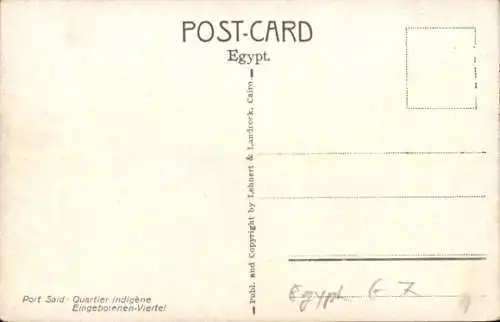 Ak Port Said Ägypten, Straßenansicht