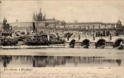 Ak Praha Prag Tschechien, Hradčany Hradschin,  Hradschin, Karlsbrücke