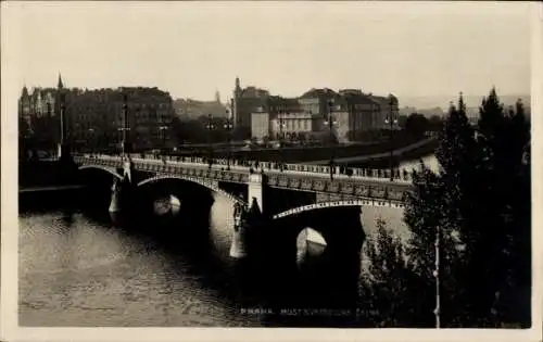 Ak Praha Prag Tschechien, Tschech Brücke, Bogenbrücke