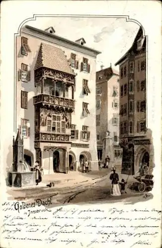 Litho Innsbruck in Tirol, Goldenes Dachl