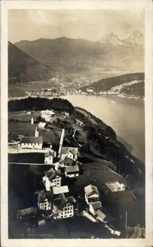 Ak Seelisberg Kanton Uri, Blick auf den Vierwaldstättersee und die umliegenden Berge. 