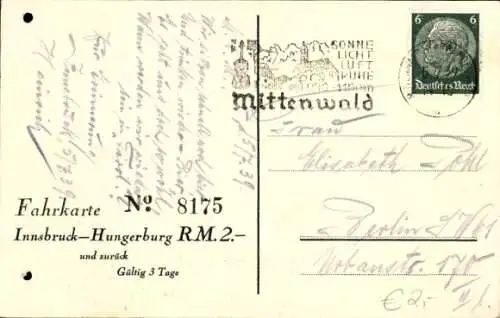 Ak Innsbruck in Tirol, Hungerburgbahn, Standseilbahn