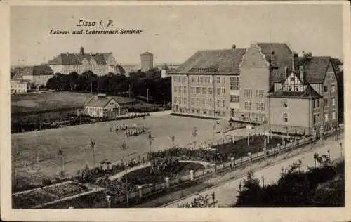 Ak Lissa Neukyhna Wiedemar in Sachsen, Lehrer- und Lehrerinnen-Seminar, Gebäude, Garten, Spiel...