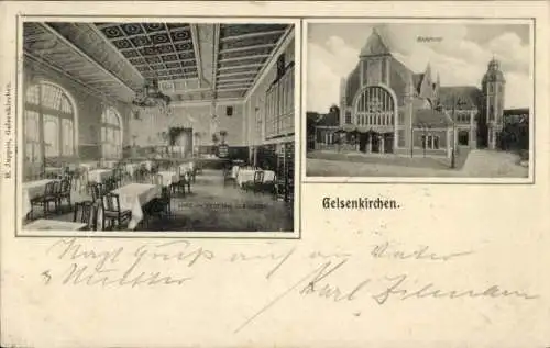 Ak Gelsenkirchen im Ruhrgebiet, Speisesaal, Kirche, Gelsenkirchen