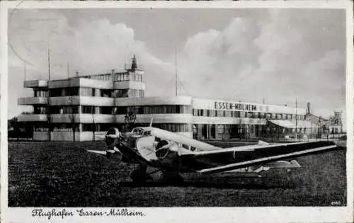 Ak Essen im Ruhrgebiet Nordrhein Westfalen, Blick auf Flughafen Essen Mühlheim, Flugzeug, Lufthansa