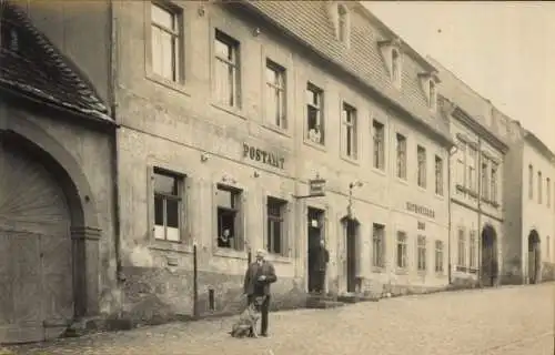 Foto Ak Kohren Sahlis Frohburg Sachsen, Postamt, Taverne Antoring, historische Gebäude