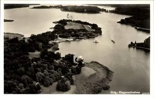 Ak Berlin Zehlendorf Wannsee, Nikolskoe, Fliegeraufnahme