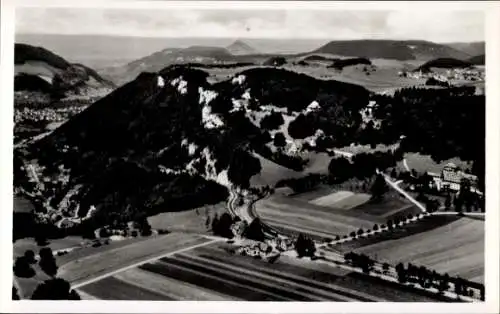 Ak Honau Lichtenstein in Württemberg, Schloss Lichtenstein, Fliegeraufnahme