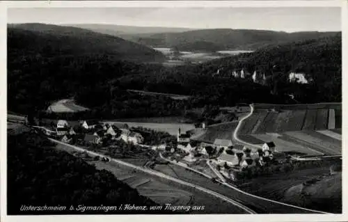 Ak Unterschmeien Sigmaringen an der Donau, Fliegeraufnahme