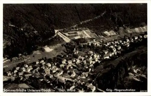 Ak Unterweißbach Thüringen, Fliegeraufnahme