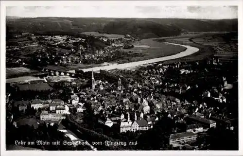 Ak Lohr am Main Unterfranken, Luftbild