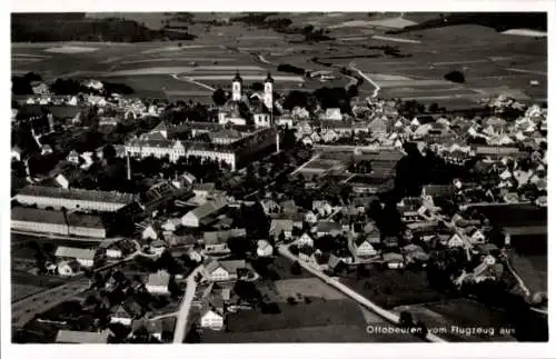 Ak Ottobeuren in Oberschwaben Allgäu, Fliegeraufnahme