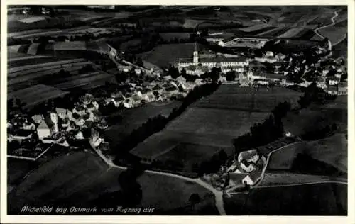 Ak Michelfeld Auerbach in der Oberpfalz, Taubstummenanstalt u. Kloster, Fliegeraufnahme