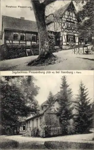 Ak Ilsenburg im Harz, Forsthaus Plessenburg, Jagdschloss