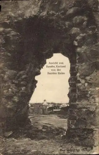 Ak Bauska Bauske Lettland, Ort von der Ruine aus gesehen