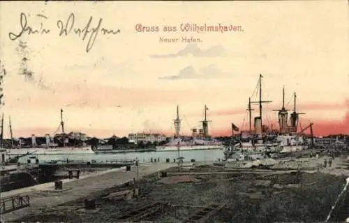 Ak Wilhelmshaven an der Nordsee, Neuer Hafen