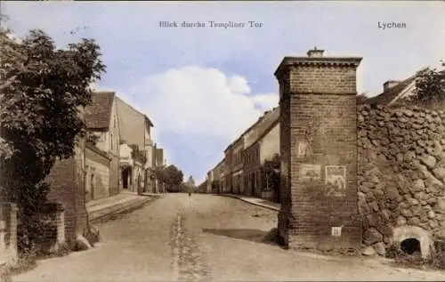 Ak Lychen in der Uckermark, Blick durchs Templiner Tor