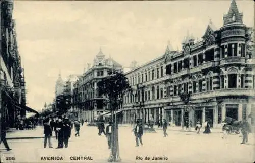 Ak Rio de Janeiro Brasilien, Avenida Central, Passanten