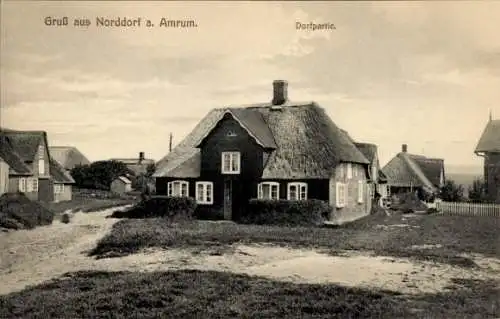 Ak Norddorf auf Amrum Nordfriesland, Dorfpartie