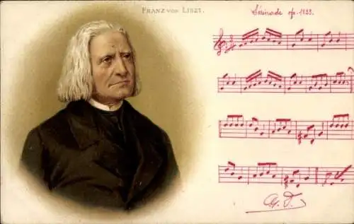 Litho Komponist Franz Liszt, Portrait