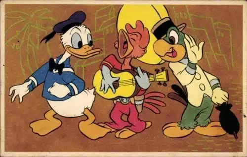 Ak Drei Caballeros, Joé Carioca, Panchito Pistoles, Donald Duck