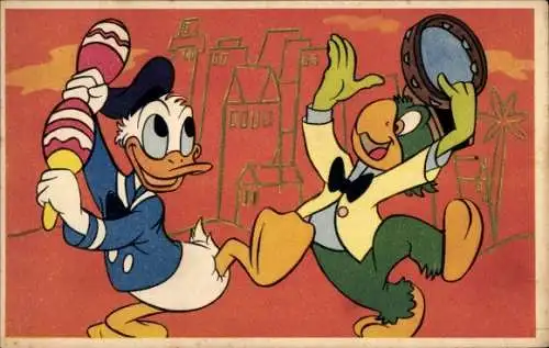 Ak Drei Caballeros, Donald Duck, Joé Carioca